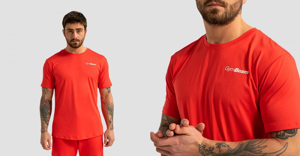 Maglietta sportiva da uomo Limitless Hot Red - GymBeam