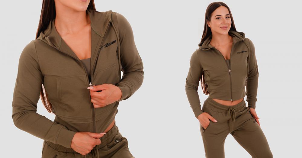 Felpa con Cappuccio e Zip TRN da Donna Olive - GymBeam