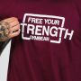 Maglietta da Uomo Free Your Strength / Maroon White - GymBeam