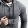 Felpa da uomo Zipper Hoodie Grey Black - GymBeam