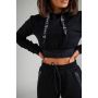 Felpa da donna Essential Cropped Black - STRIX