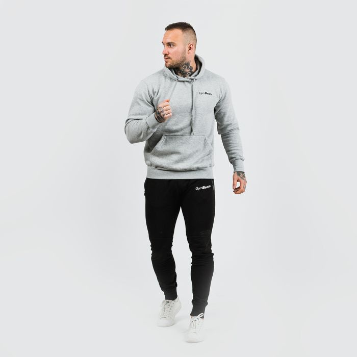 Felpa con cappuccio da atleta da uomo Grey Black - GymBeam