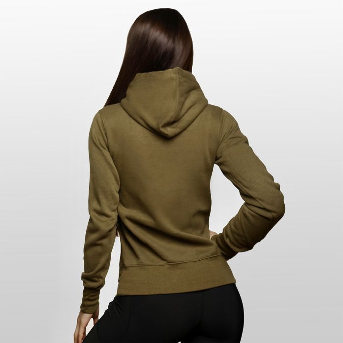 Felpa Con Cappuccio Da Donna Military Green - GymBeam