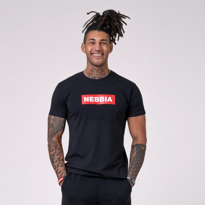 T-Shirt Basic da Uomo Black - NEBBIA