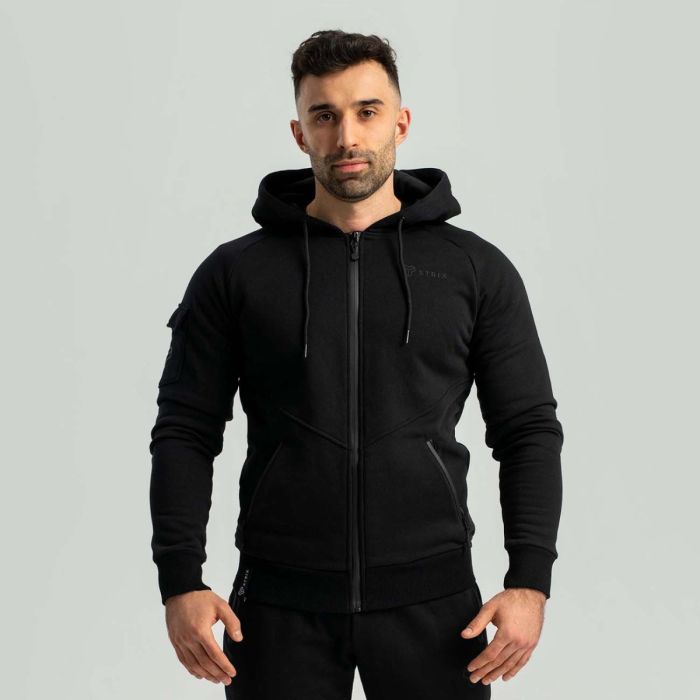 Felpa con zip e cappuccio Nova Black - STRIX