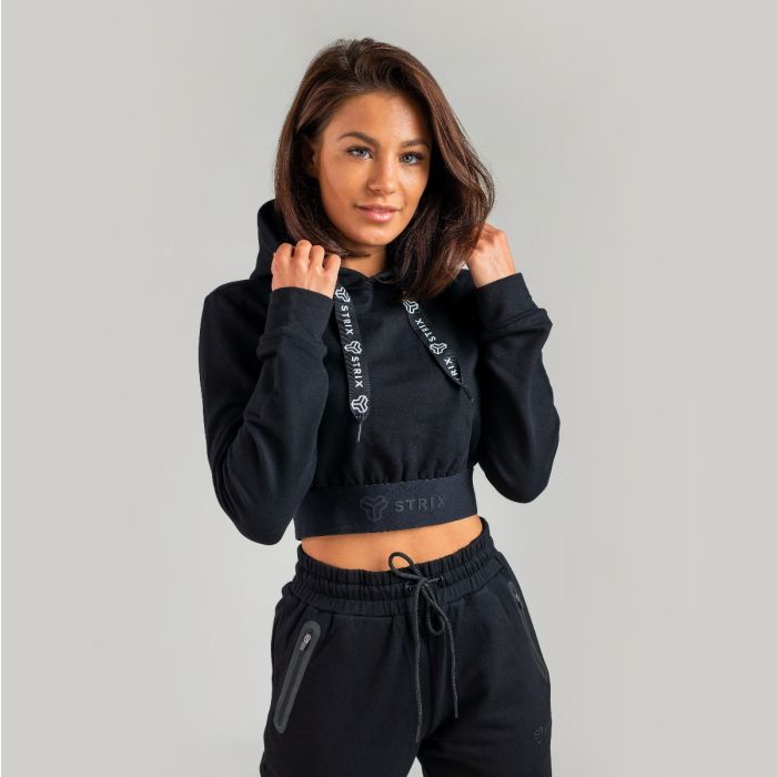 Felpa da donna Essential Cropped Black - STRIX