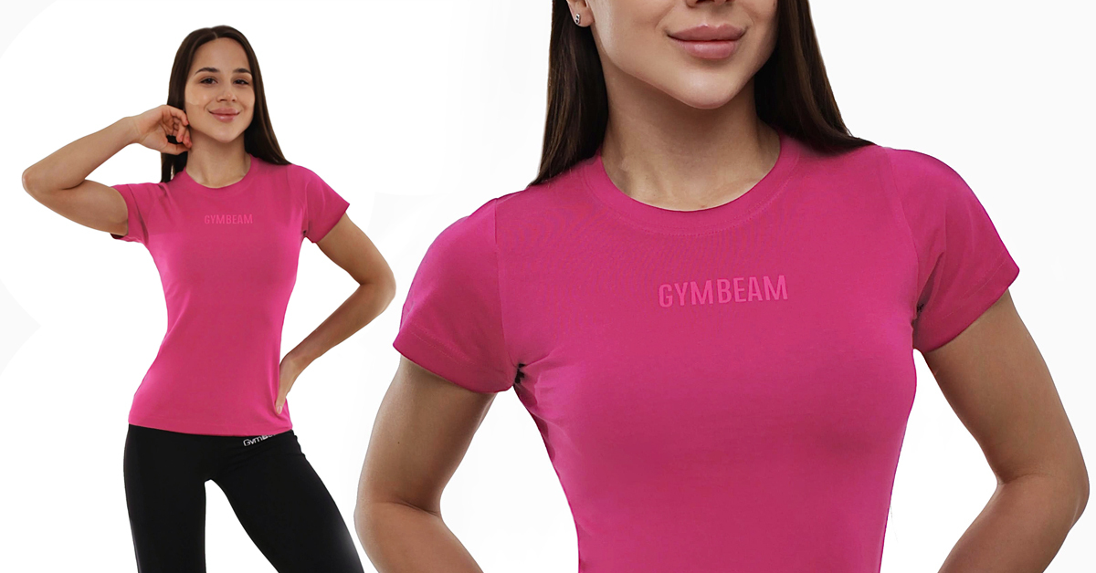 Women‘s FIT T-Shirt Magenta - GymBeam