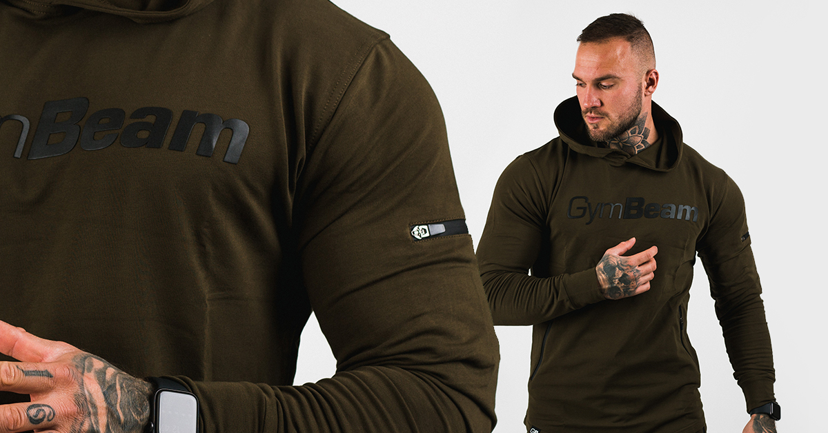 Hoodie Urban Military Green - GymBeam